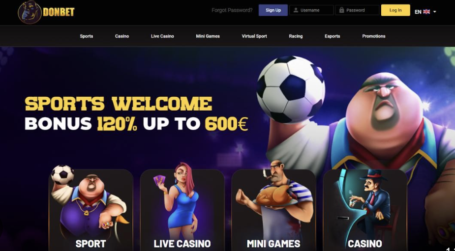 image of donbet casino website