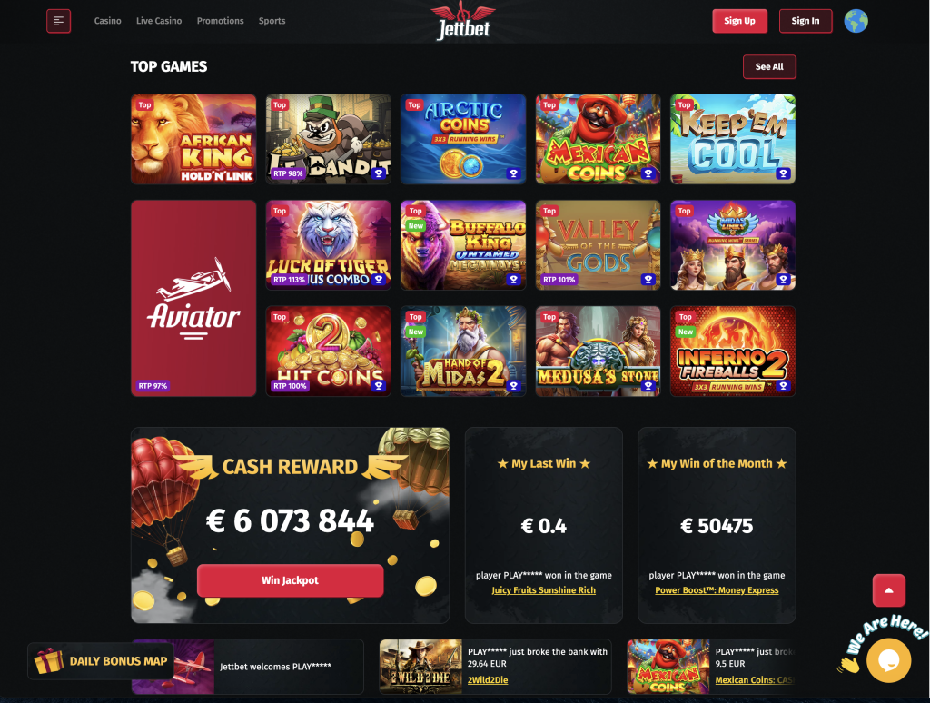 image of jettbet casino website