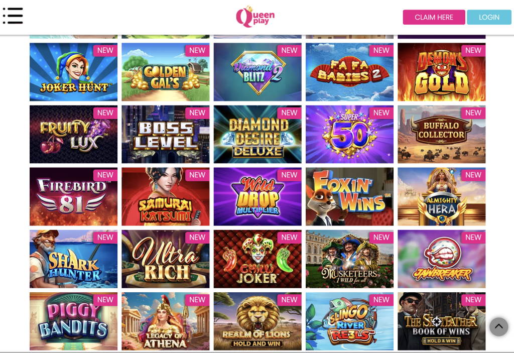 image of queen play casino website